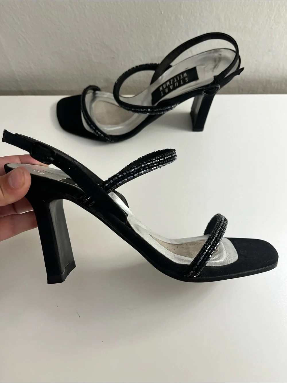 Vintage Y2K Stuart Weitzman Beaded Strappy Sandals Size 6